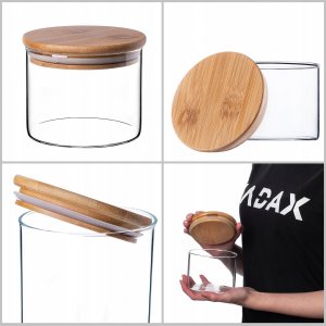 Kadax KADAX Pojemnik Na Żywność Szklany Przyprawy Sypkie Z Pokrywką Słoik 550ml 6