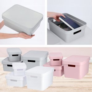 Kadax Curver Koszyk Pojemnik Pudełko Pokrywka Zestaw 3x 11