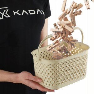 Kadax KADAX Koszyk Wiszący Na Klamerki Pojemnik Na Spinacze Prostokątny Beżowy 2