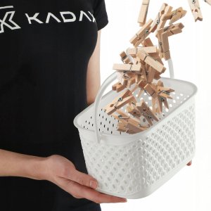 Kadax KADAX Koszyk Wiszący Na Klamerki Pojemnik Na Spinacze Prostokątny Biały 2