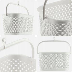 Kadax KADAX Koszyk Wiszący Na Klamerki Pojemnik Na Spinacze Prostokątny Biały 6