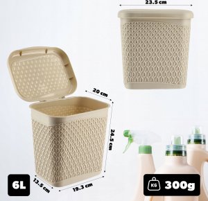 Kadax KADAX Pojemnik Na Proszek Do Prania 6L Kapsułki Detergenty Pudełko Beżowy 3