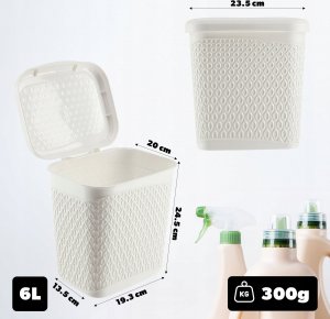 Kadax KADAX Pojemnik Na Proszek Do Prania 6L Kapsułki Detergenty Pudełko Biały 3