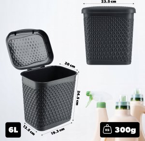 Kadax KADAX Pojemnik Na Proszek Do Prania 6L Kapsułki Detergenty Pudełko Szary 3