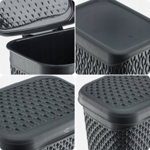 Kadax KADAX Pojemnik Na Proszek Do Prania 6L Kapsułki Detergenty Pudełko Szary 5