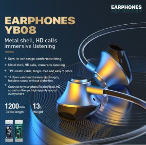 Słuchawki Wekome Słuchawki przewodowe YB08 Blackin Series - HiFi Lightning (Tarnish) 1