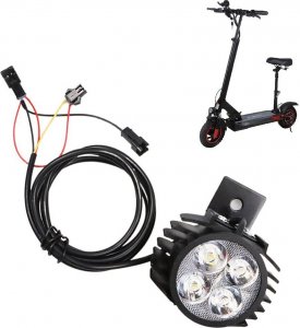 Hulajnoga elektryczna INOPARTS Przednia lampa Led z wbudowanym klaksonem do Kugoo M4 / M4 PRO - kolor czarny 1