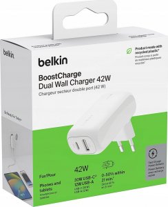 Ładowarka Belkin BoostCharge 1x USB-A 1x USB-C 3 A (WCB009VFWH) 6