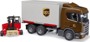 Bruder Pojazdy Scania Super 560R Kontener UPS z wózkiem widłowym 2