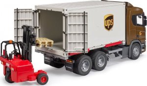 Bruder Pojazdy Scania Super 560R Kontener UPS z wózkiem widłowym 4