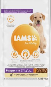 IAMS IAMS-Sucha karma for Vitality dla szczeniąt ras dużych ze świeżym kurczakiem dla szczeniąt ras dużych 12 kg 1