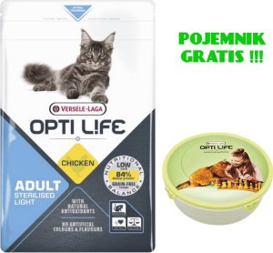 Opti life VERSELE-LAGA OPTI LIFE Cat Sterilised/Light 1kg - karma dla dorosłych, sterylizowanych kotów + POJEMNIK GRATIS !!! 1
