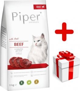 Dolina Noteci DOLINA NOTECI Piper Animals z wołowiną dla kotów 3kg + niespodzianka dla kota GRATIS! 1