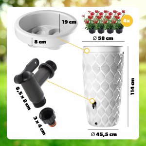 Kadax Zbiornik Na Deszczówkę 240L Beczka Pojemnik Na Deszcz Donica + Kran mocny 2