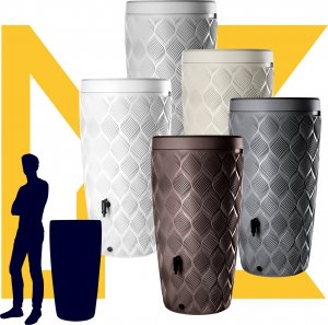 Kadax Zbiornik Na Deszczówkę 240L Beczka Pojemnik Na Deszcz Donica + Kran mocny 9