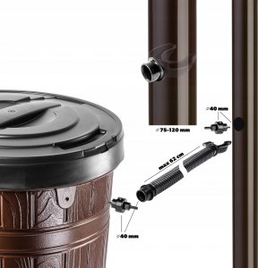 Kadax KADAX Zbiornik Na Deszczówkę 265L Pojemnik Zestaw 5