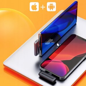 Mikrofon Slayo 2x Mikrofon Krawatowy Bezprzewodowy Do iPhone Android PC USB-C+Lightning 4