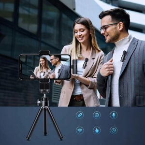 Mikrofon Slayo 2x Mikrofon Krawatowy Bezprzewodowy - Odbiornik USB-C - Adapter do iPhone 6