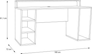 Biurko PYspace Biurko gamingowe SUPERNOVA211 białe z oświetleniem LED 6