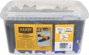 Hardy System do poziomowania płytek 1 mm Klipsy + Kliny 150 sztuk 1