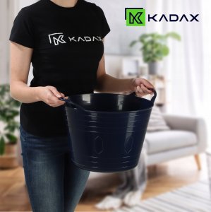 Kosz na pranie Kadax KADAX Kosz Plastikowy Na Pranie Uniwersalny 15L Kwadratowy Uchwyty Granat 4