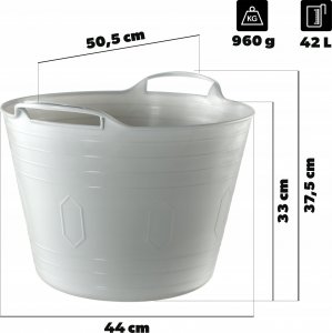 Kosz na pranie Kadax KADAX Kosz Plastikowy Elastyczny Na Pranie Uniwersalny 42L Uchwyty Szary 3