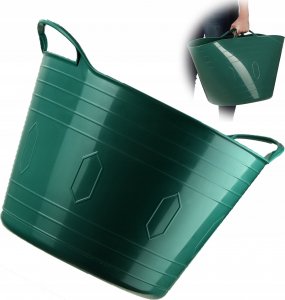Kosz na pranie Kadax KADAX Kosz Plastikowy Elastyczny Na Pranie Uniwersalny 42L Uchwyty Zielony 1