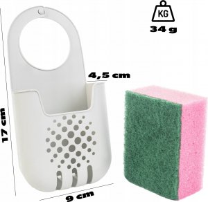 Kadax KADAX Organizer Na Gąbkę Uchwyt Do Zlewu Z Gąbką Kuchenny Przybornik Biały 3