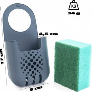 Kadax KADAX Organizer Na Gąbkę Uchwyt Do Zlewu Z Gąbką Kuchenny Ciemny Szary 3