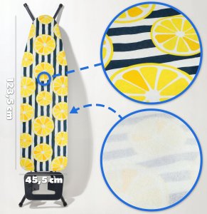 Kadax KADAX Pokrowiec Na Deskę Do Prasowania Podkład Naciągany 126x45 cm Cytryny 3