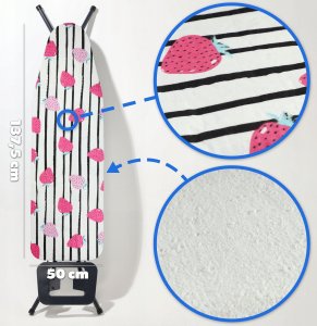 Kadax KADAX Pokrowiec Na Deskę Do Prasowania Podkład 140x50 cm Truskawki 3