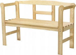 Kadax KADAX Ławka Ogrodowa Z Oparciem Drewniana Parkowa 119 cm Taras Ogród 1