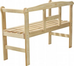 Kadax KADAX Ławka Ogrodowa Z Oparciem Drewniana Parkowa 119 cm Taras Ogród 4