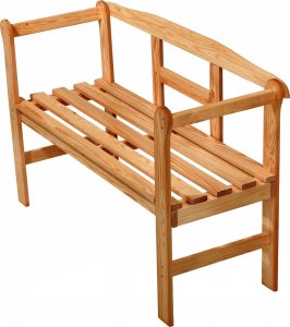 Kadax KADAX Ławka Ogrodowa Z Oparciem Drewniana Parkowa 119 cm Taras Ogród Tik 10
