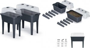 Prosperplast SZKLARNIA STOJĄCA ROZSADNIK RESPANA SET ECOLINE* ANTRACYT 5