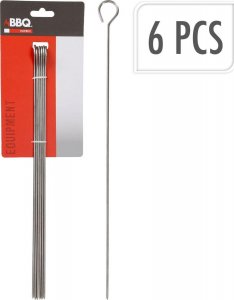 BBQ SZPIKULEC DO SZASZŁYKÓW 6SZT DŁ. 35,5CM STAL NIERDZEWNA 2
