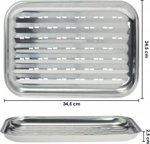 BBQ BLASZKA TACKA DO GRILLOWANIA 34,5x24CM STAL NIERDZEWNA 2