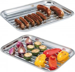 BBQ BLASZKA TACKA DO GRILLOWANIA 34,5x24CM STAL NIERDZEWNA 3