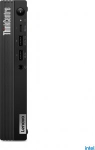Komputer Lenovo ThinkCentre M70q Gen4 12E3 - Mini - Core i3 13100T / 2.5 GHz - RAM 8 GB - SSD 256 GB - TCG Opal Encryption 2, NVMe - UHD Graphics 730 - GigE, 802.11ax (Wi-Fi 6E) - WLAN: Bluetooth 5.1, 802.11a/b/g/n/ac/ax (Wi-Fi 6E) - Win 11 Pro - Monitor: 3