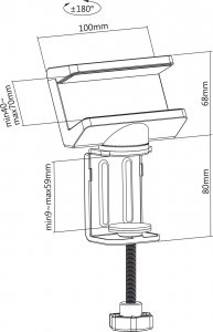 Maclean Uchwyt biurkowy listwy zasilającej Maclean, biały, 40-70mm, MC-470W 8