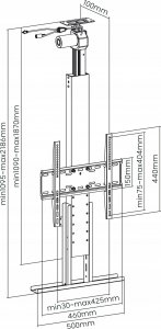 Maclean Uchwyt elektryczny sufitowy wysuwany do telewizora Maclean, 32-55, VESA 400x400, max 50kg, MC-976 9