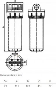UN Obudowa filtra 2-częściowa (H/CF-57-025) 2