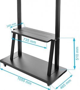 VETOUSON STOJAK do monitora interaktywnego Stojak TV do telewizora 43-86 cali KART-1800A mobilny 3