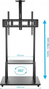 VETOUSON STOJAK do monitora interaktywnego Stojak TV do telewizora 43-86 cali KART-1800A mobilny 6