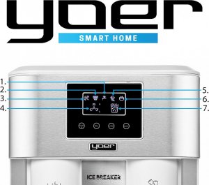 Kostkarka do lodu Yoer KOSTKARKA do lodu 3w1 KRUSZARKA 18kg/24h DYSTRYBUTOR WODY Stal INOX - YOER Ice Breaker IMW03W 5