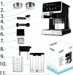 Ekspres ciśnieniowy Yoer Creamo EMF03BK 14