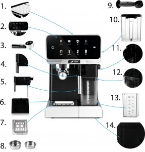 Ekspres ciśnieniowy Yoer Creamo EMF03BK 4