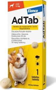 Elanco ELANCO AdTab 225mg tabletka na pchły i kleszcze dla psów >5,5 - 11 kg 1