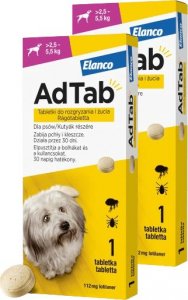 Elanco ELANCO 2xAdTab 112mg tabletka na pchły i kleszcze dla psów >2,5-5,5 kg 1