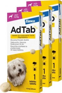 Elanco ELANCO 3xAdTab 112mg tabletka na pchły i kleszcze dla psów >2,5-5,5 kg 1